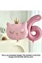 6 Years Old Retro Pink Number Cat Head Foil Balloon Set Party Decoration - 3