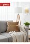 Pillowcase Velvet Fabric Velvet Look Square Throw Pillow Cover with Gold Leather Accessories 40 X 40 cm - 7