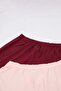 Bordo-Pembe Biyeli Viskon Yumuşak Tuşeli 2li Paket Büyük Beden Pijama Altı TBBSS26IA00006 - 7