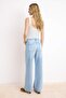 Açık Mavi More Sustainable DÖKÜMLÜ Normal Bel %100 Pamuk Wide Leg Jeans TWOSS26JE00135 - 6