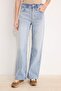 Mavi Yüksek Bel %100 Pamuk Wide Leg Geniş Paça Jeans TWOSS26JE00256 - 3