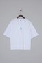 Unisex Beyaz Oversize/Geniş Kesim Tavşan Nakışlı %100 Pamuklu T-Shirt TMNSS23TS00243 - 5