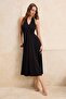 Black Knitted Midi Backless Halter Neck Beach Dress Tbess26El00047 - 2