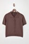 Wardrobe Essentials Kahverengi Premium Polo Yaka Triko Bluz TWOSS26BZ00113 - 8