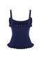 Limited Edition Lacivert Premium İplik Havuz Yaka Vücudu Saran Crop Triko İnce Bluz TWOSS26BZ00304 - 6