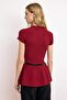 Bordo Premium İplik Bisiklet Yaka Kemer Detaylı Fitted Triko İnce Bluz TWOSS26BZ00281 - 4