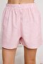 Pembe 3'lü Çeyiz Set Çizgili İp Askılı Poplin Bra-Gömlek-Şortlu Dokuma Pijama Takımı THMSS24PT00121 - 4