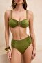 Haki Straplez Kaplı Aksesuar Detaylı Yüksek Bel Regular Bikini Takımı TBESS26BT00026 - 3