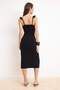 Siyah Bodycon V Yaka Kalın Askılı Kolsuz Volanlı/Fırfırlı Maxi Esnek Örme Elbise TWOSS26EL00202 - 4