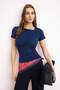 Lacivert Büzgü/Drape Detaylı Fitted/Vücuda Oturan Örme Bluz TWOSS25BZ00278