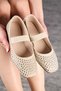 Daily Women's Ballerinas Beige Jewelled Elastic Low Heeled Blunt Toe Comfortable Shoes 347 - 3