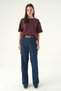 Plum Crew Neck Short Sleeve Blouse 8274A - 3