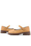 Natural Real Leather Mink Girls' Ballerina Shoes - 8