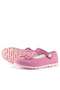 Genuine Leather Pink Bow Flower Detailed Velcro Girls' Ballerinas - 7