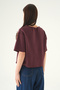 Plum Crew Neck Short Sleeve Blouse 8274A - 5