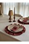 2Li Pink Linen Ruffle Detailed American Tablecloth/ Napkin - 5