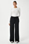Women's Modal Select Wide Leg Black Sweatpants - 6