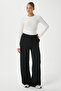 Women's Modal Select Wide Leg Black Sweatpants - 4