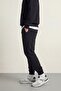 Men's Black Back Pocket Label Detailed Elastic Leg Regular Fit Sweatpants - 3