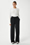 Women's Modal Select Wide Leg Black Sweatpants - 3