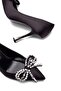 Satin Leather Stone-Embellished Lace-Up High Platform Heel Detailed Women's Evening Shoes 500 - 7
