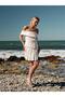White Linen Mini Pleated Skirt - 3