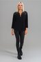Women's Black Color Faux Leather Robe Cotton Lycra V-Neck Tunic