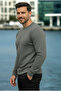 Men's Focus Flexible Fabric Soft Textured Casual Sweatshirt Green M401-R0342-02 - 2