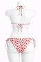 Women's Red Heart Detail Lycra Side Tie Halter Neck Stylish Drawstring Triangle Bikini Set - 4
