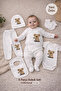 Baby Girl-Boy 6 Piece White Koala Patterned Hospital Release Outfit 100% Cotton 0-3 Months