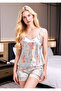 Women's Satin Sling & Shorts Pajama Set L.N0.U1.Rt.10 - 2