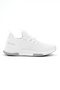 Unisex White Breathable Fabric PU Sole Lace-Up Sneakers - 2