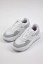 Women's White Gray Comfortable Fit High Sole Lace-Up Sneakers - 2