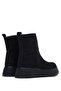 Women's Black Suede Comfortable Fit Zippered Suede Boots - 2
