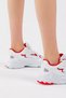 Unisex White Red Comfortable Fit High Sole Lace-Up Sports Shoes - 4