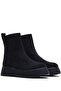 Women's Black Suede Comfortable Fit Zippered Suede Boots