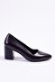 Genuine Leather Black Women's Heeled Leather Shoes Shn-0101 - 2