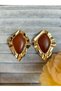 Vintage Style Burgundy and Brown Stone Stylish Women's Earrings - 5