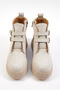Women's Beige Suede Comfortable Fit High Sole Double Buckle Zippered Boots - 5