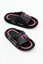 Children's Unisex Black Poly Sole Logo Slippers - 3