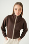 Coffee Front Stripe Detail Cardigan 8384A - 3