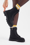 Women's Black Skin Poly Sole Comfortable Fit Lace Up Boots - 4