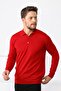 Red Polo Collar Superfine Men's Knitwear Sweater