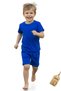 Children's Set - Button Detailed Summer Set for Girls and Boys, Unisex Cobalt Blue Children's Top and Bottom Set - 5