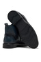 Men's Navy Blue Comfortable Fit Genuine Leather Boots with Laces and Zipper - 4