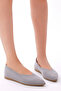 Women's Gray Comfortable Fit Flat Knitted Ballerinas - 2