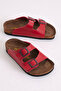 Children's Unisex Red Comfortable Poly Sole Double Buckle Nubuck Sandals