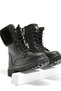 Girl's Black Skin Thermo Sole Fur Detailed Long Boots with Lace and Zipper
