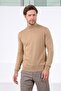 Camel Half Fisherman Superfine Wool Men's Knitwear Sweater
