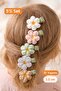 Handmade Baby Knitted Daisy Clips Set of 5 – Mini Clips, Non-Slip, Natural Hair Accessory (3.5 cm)